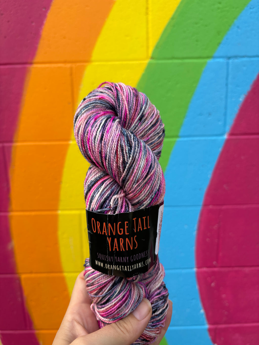 Orange Tail Twisty Sock - Re-loved