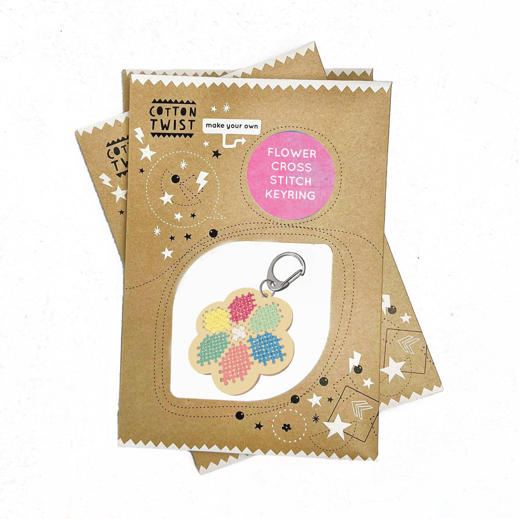 Cotton Twist - Make Your Own Flower Cross Stitch Keyring
