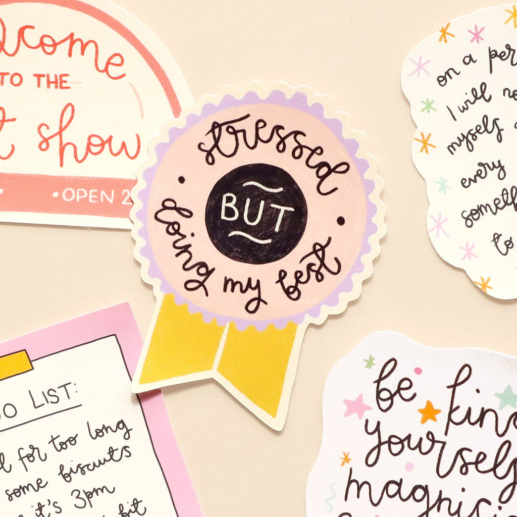 Vinyl sticker - stressed but doing my best