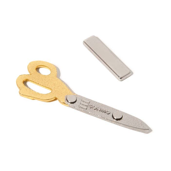 SOHMO Mini Scissors Needle Minder - Enamel Replica of Our Gold Tailoring Scissors