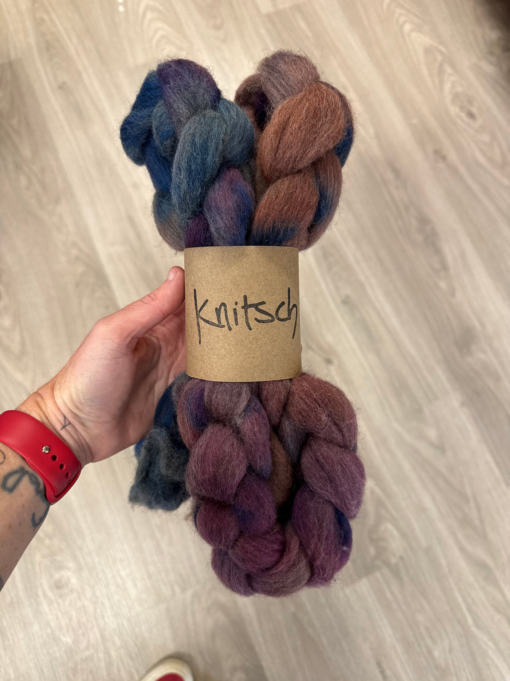 Knitsch hand-dyed Corriedale fibre - Abstraction