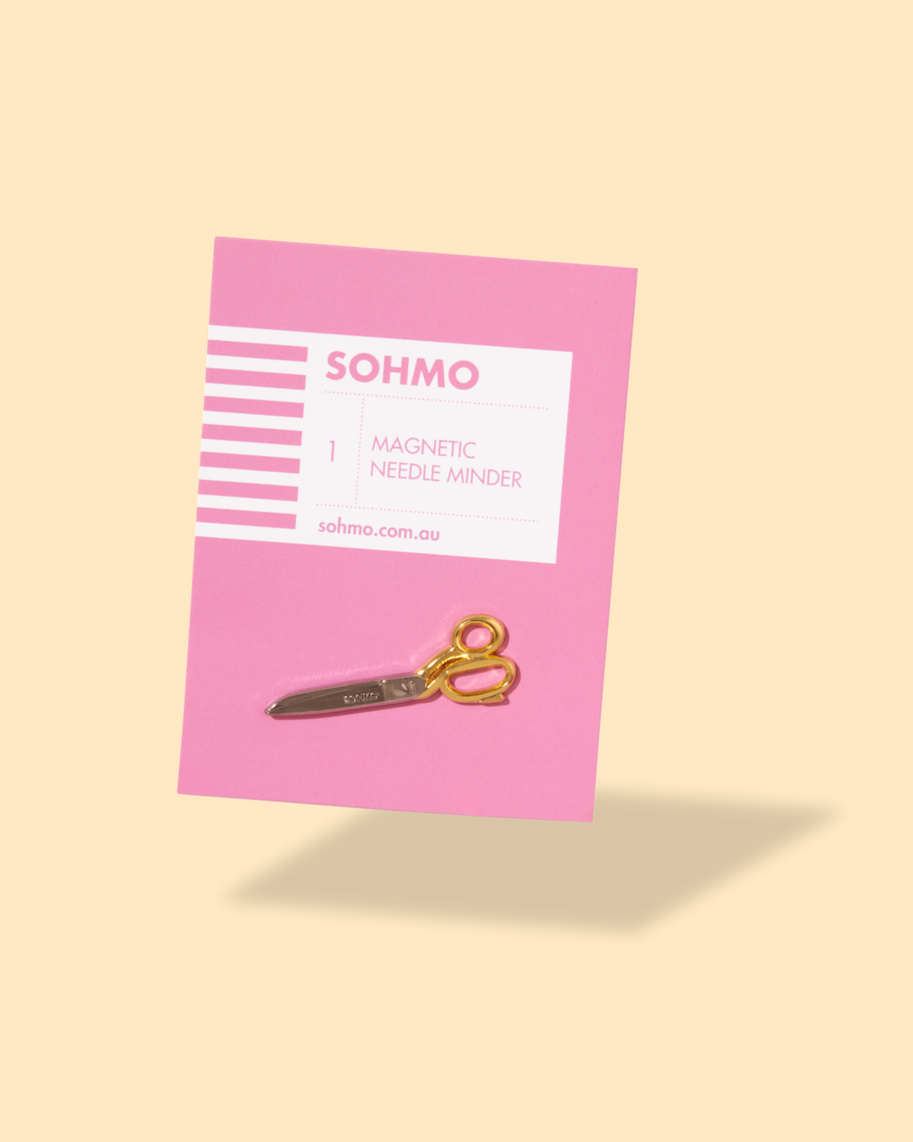 SOHMO Mini Scissors Needle Minder - Enamel Replica of Our Gold Tailoring Scissors