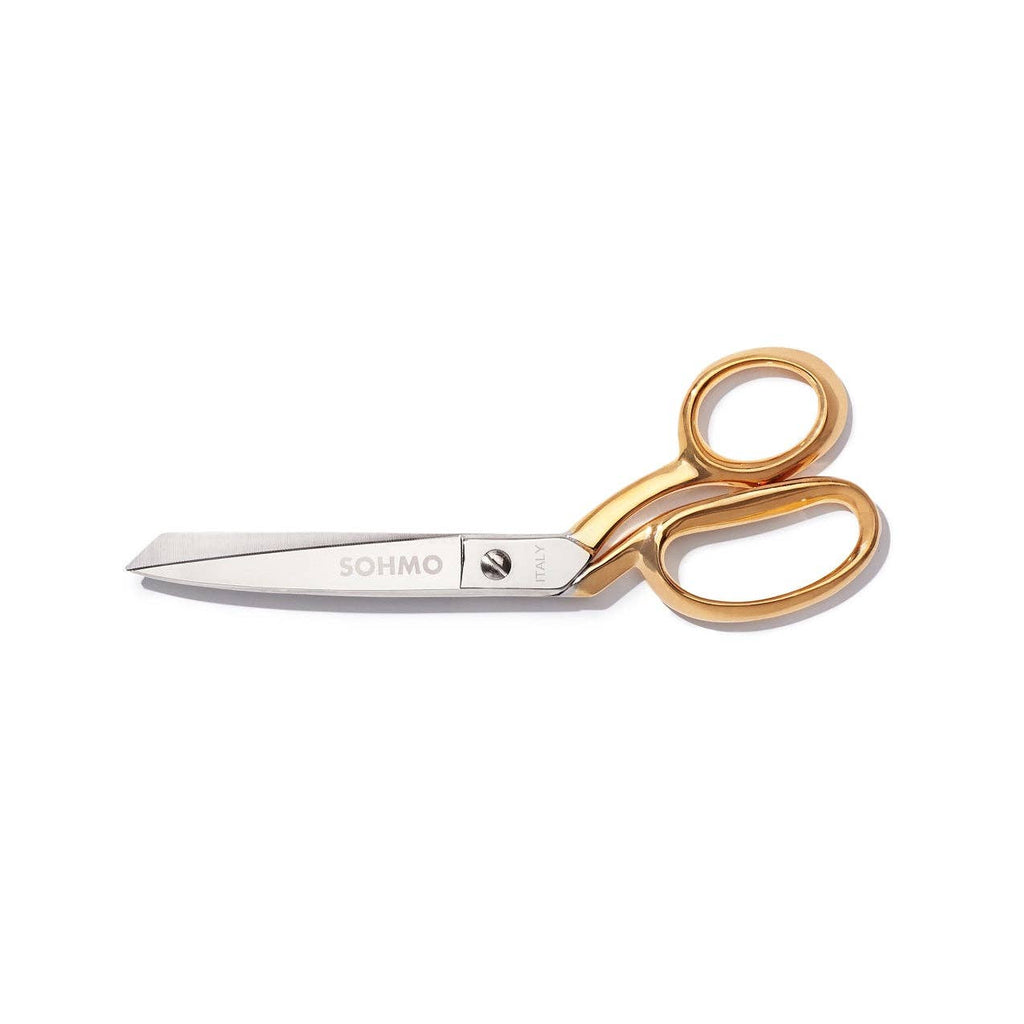 SOHMO Tailoring Shears 8" — Italian Handmade, 24k Gold-Plated, Dual Blade Type