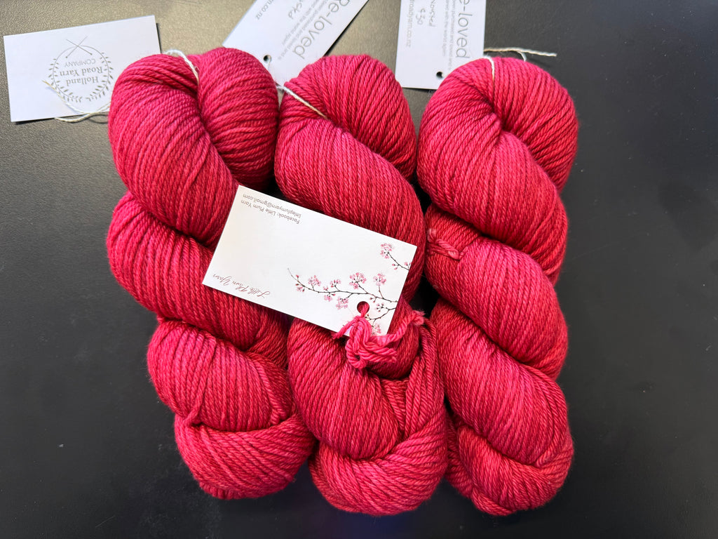 Little Plum Yarn - "Ruby Red" Worsted Superwash Merino