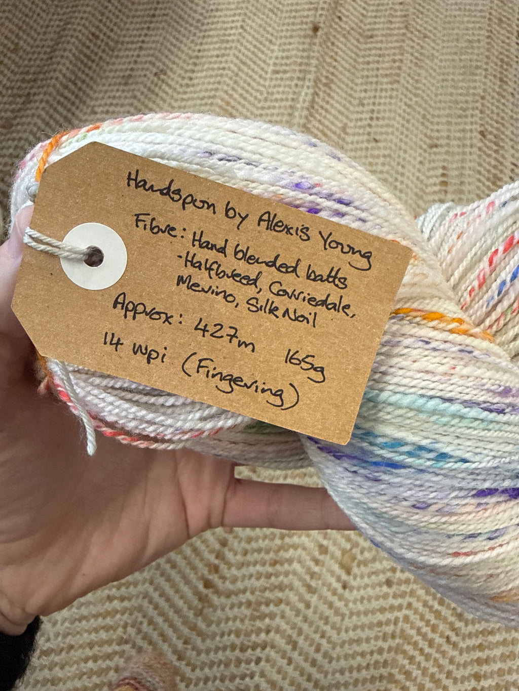 Re-loved: Corriedale, merino, silk noil handspun
