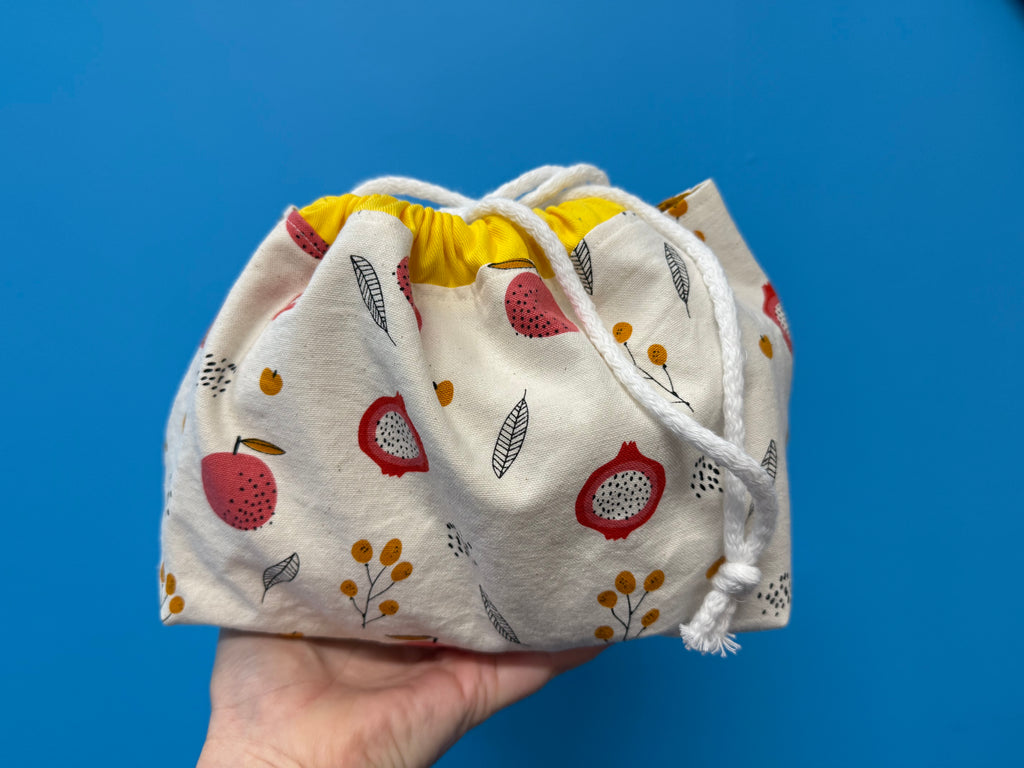 Nothing New Project Bag - Cream/Yellow Pomegranate