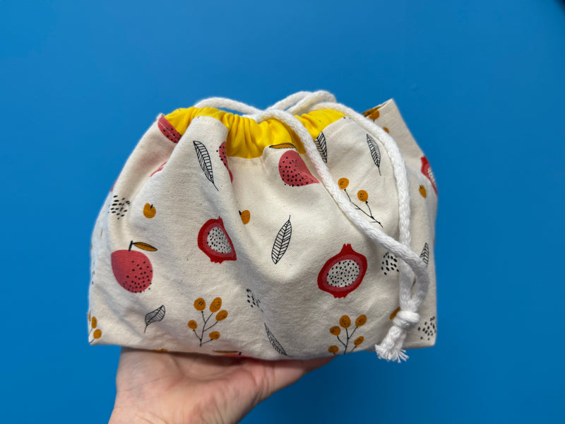 Nothing New Project Bag - Cream/Yellow Pomegranate