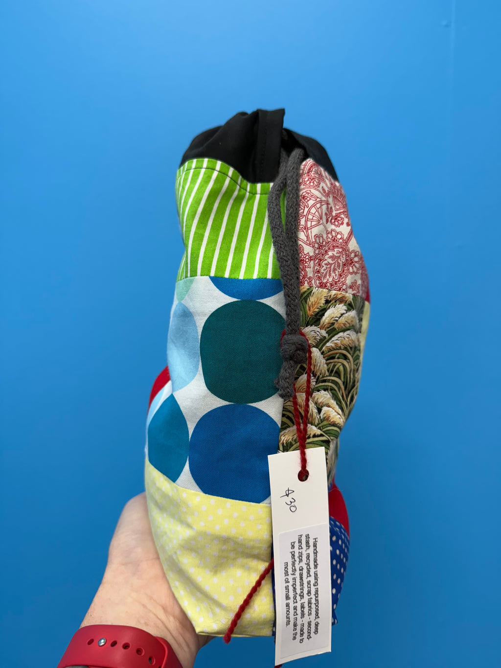 Nothing New Project Bag - Blue Spot Patchwork