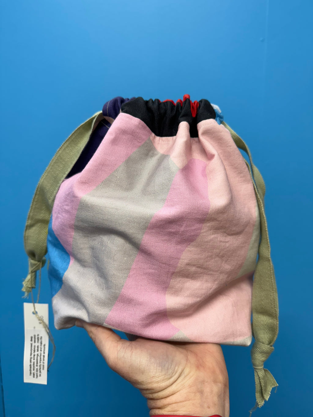 Nothing New Project Bag - Green/Pink Abstract Shapes