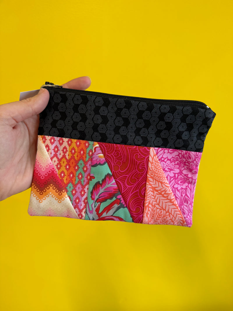 Nothing New Notions Pouch - Pinks/Orange + Black