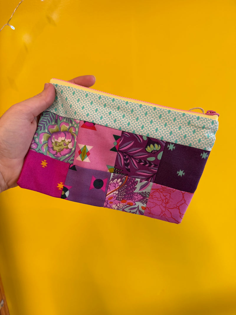 Nothing New Notions Pouch - Pink/Purple/Green