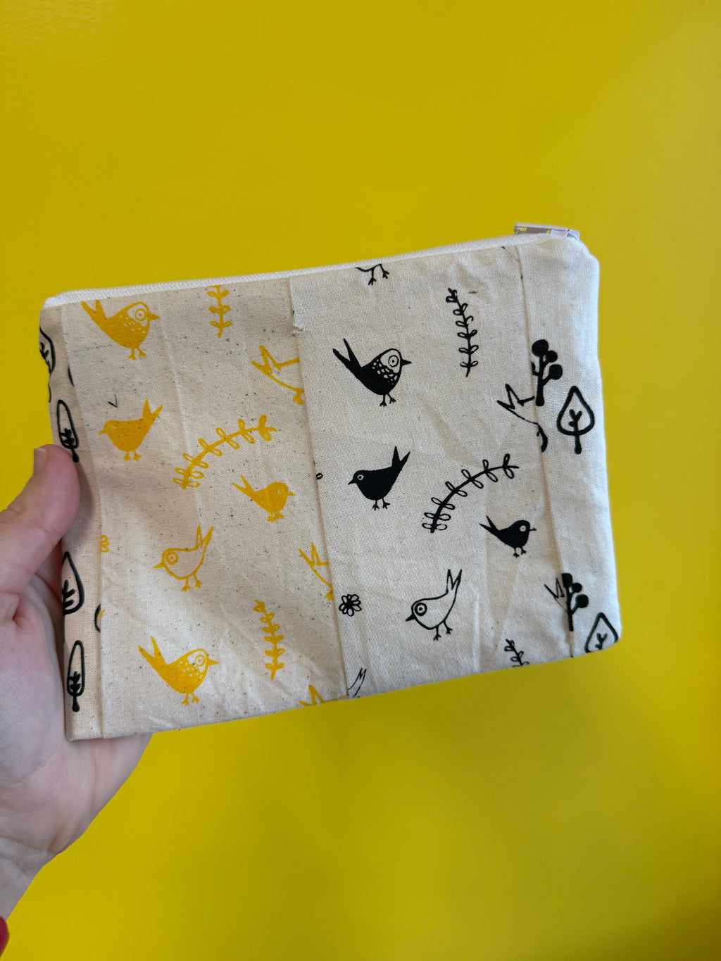 Nothing New Notions Pouch - Screenprinted Birds