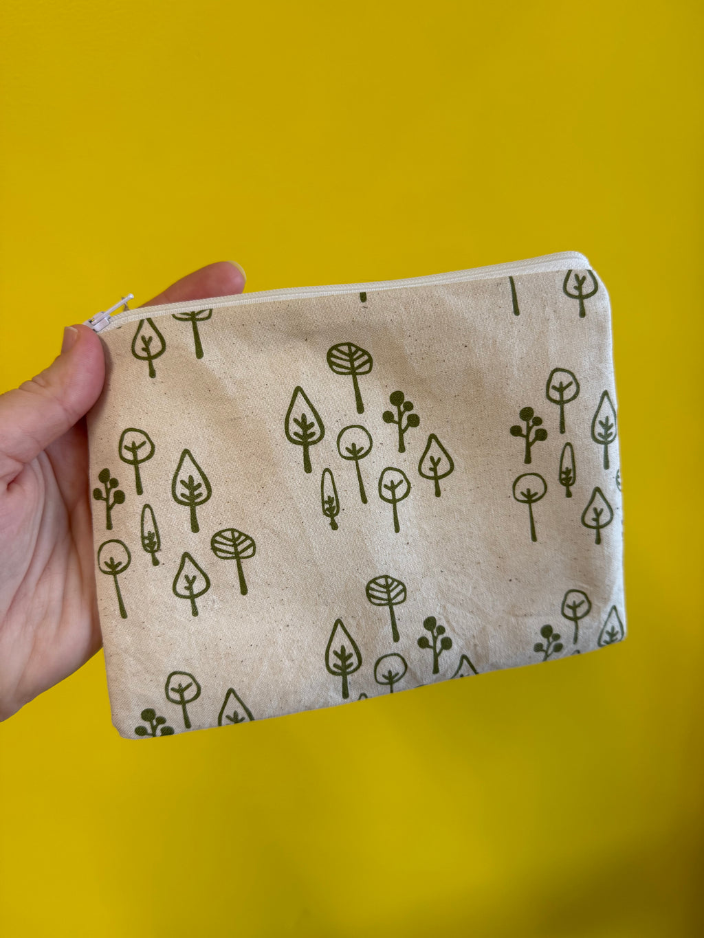 Nothing New Notions Pouch - Screenprinted Birds
