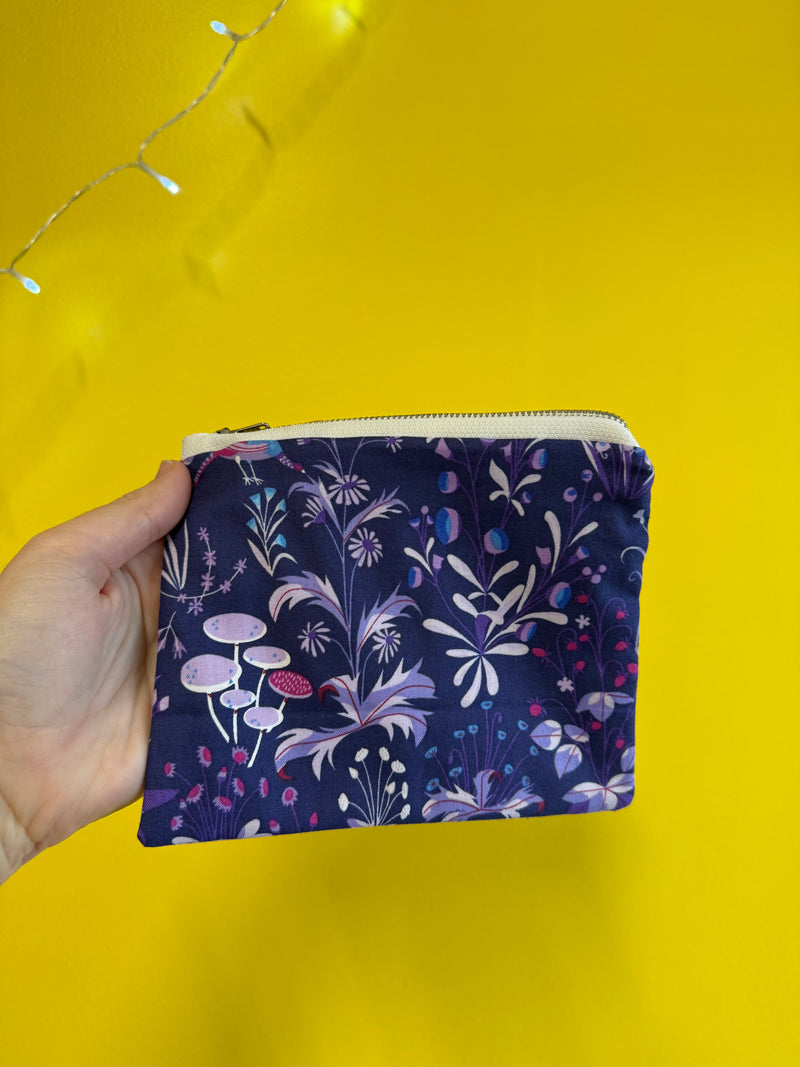 Nothing New Notions Pouch - Purple Mushroom Floral