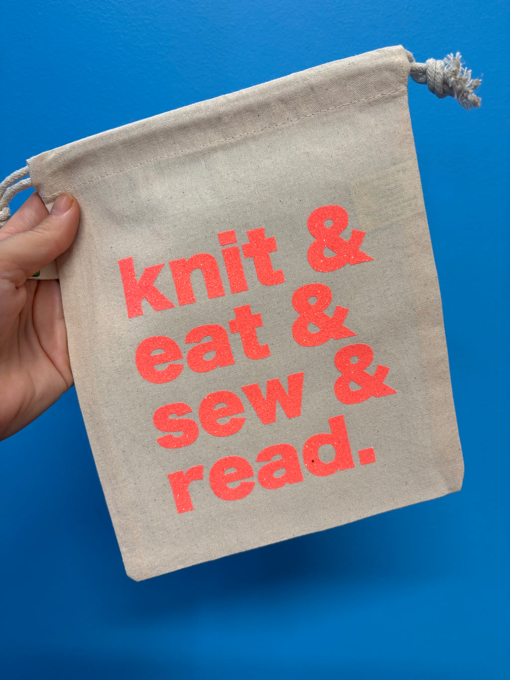 HRYC project bag - knit, eat, sew, read