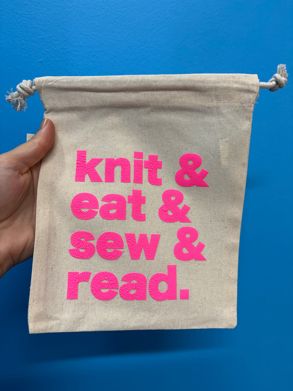 HRYC project bag - knit, eat, sew, read