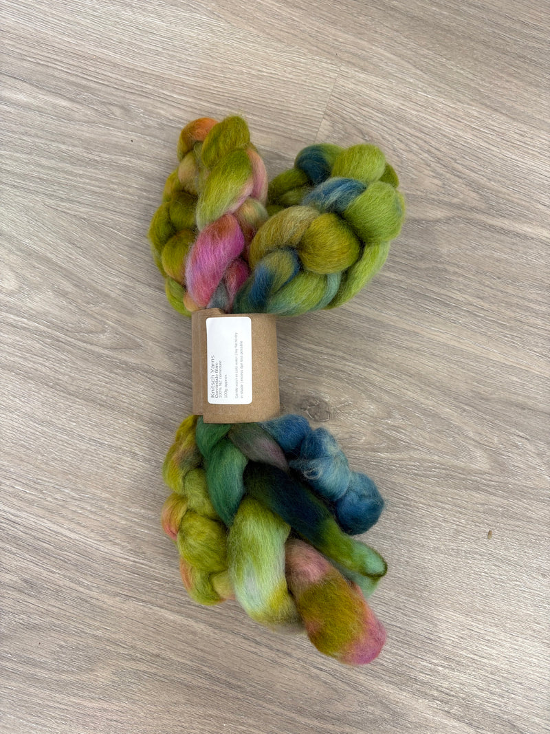 Knitsch hand-dyed Corriedale fibre - Monet's Garden