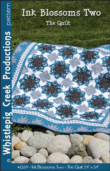 Ink Blossoms Two quilt pattern and purple fabric pack - re-loved