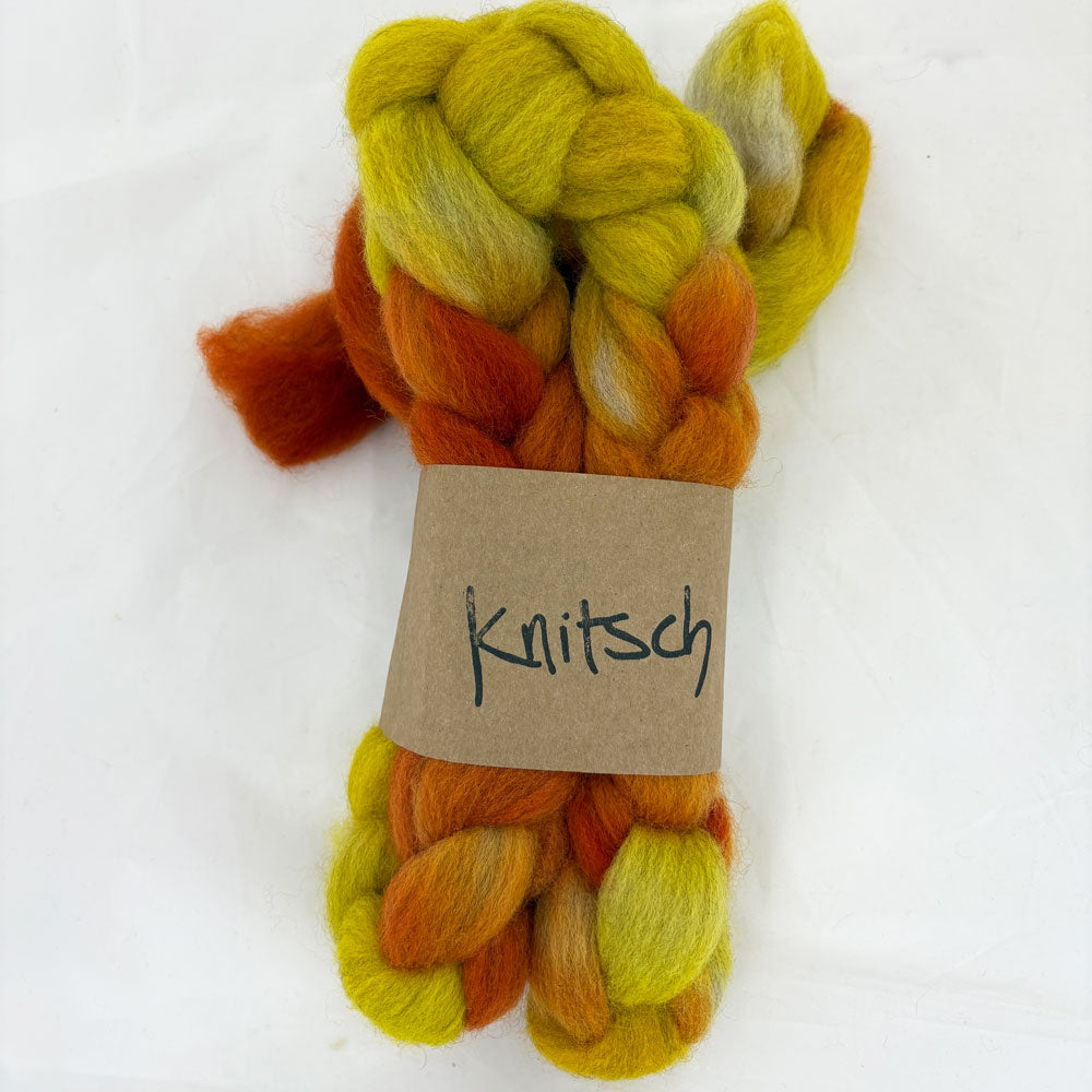 Knitsch hand-dyed Corriedale fibre - Full sun