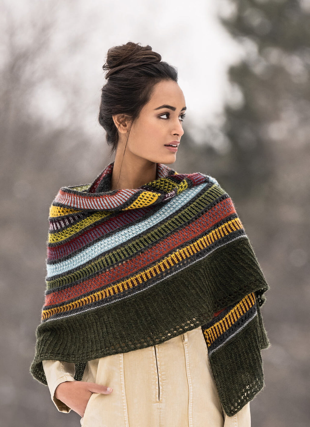 14 Colour Woolstok Light Shawl - Woolstok Printed Pattern