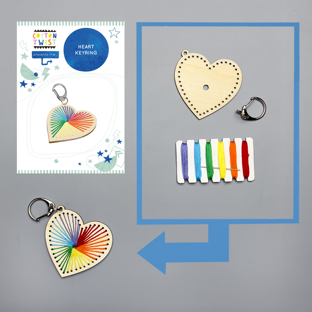 Cotton Twist - Heart Keyring Craft Kit