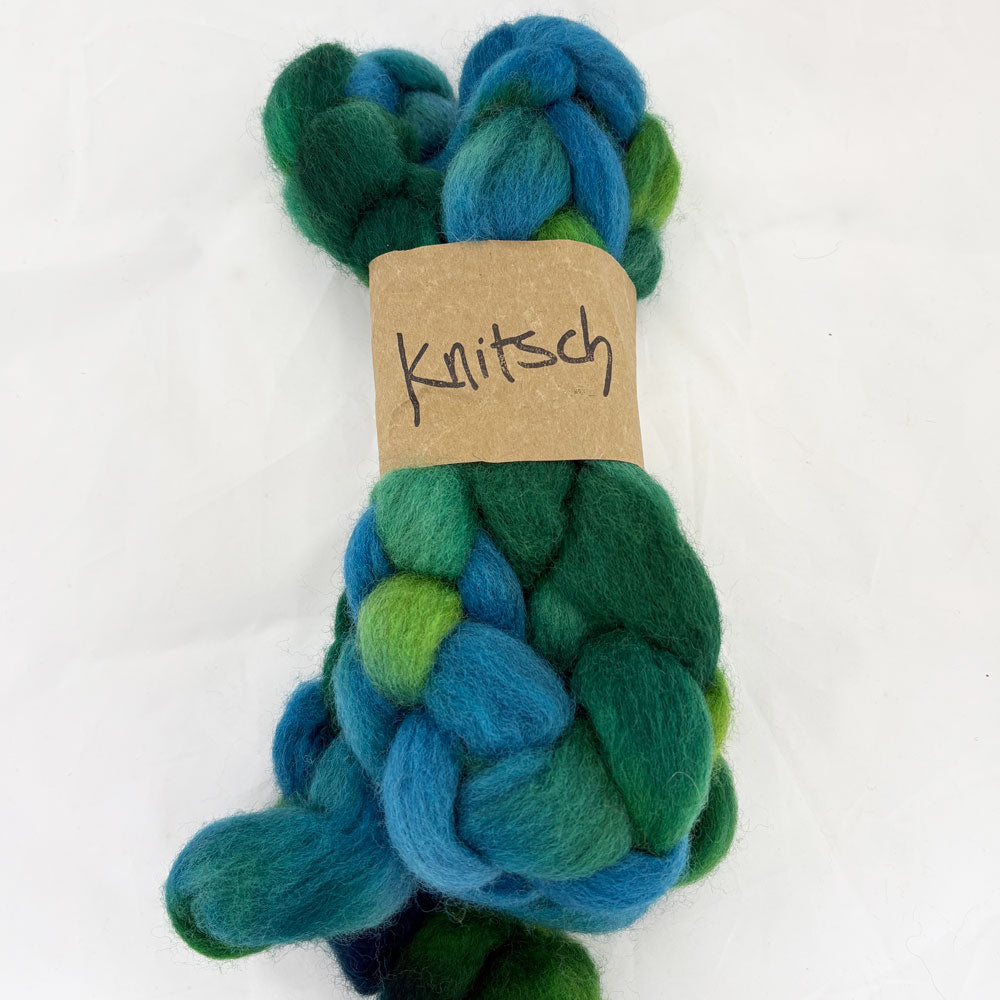 Knitsch hand-dyed Corriedale fibre - Abundance