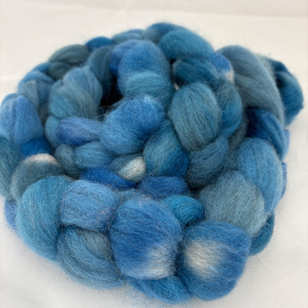 Knitsch hand-dyed Corriedale fibre - Got the blues