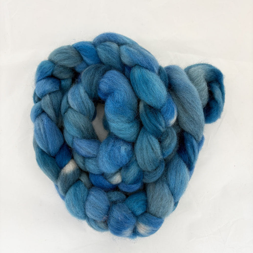 Knitsch hand-dyed Corriedale fibre - Got the blues